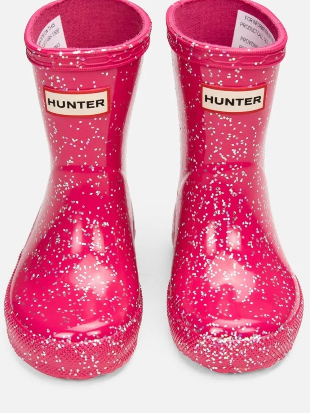 Hunter Girls Pink Glitter Kids Rain Boots